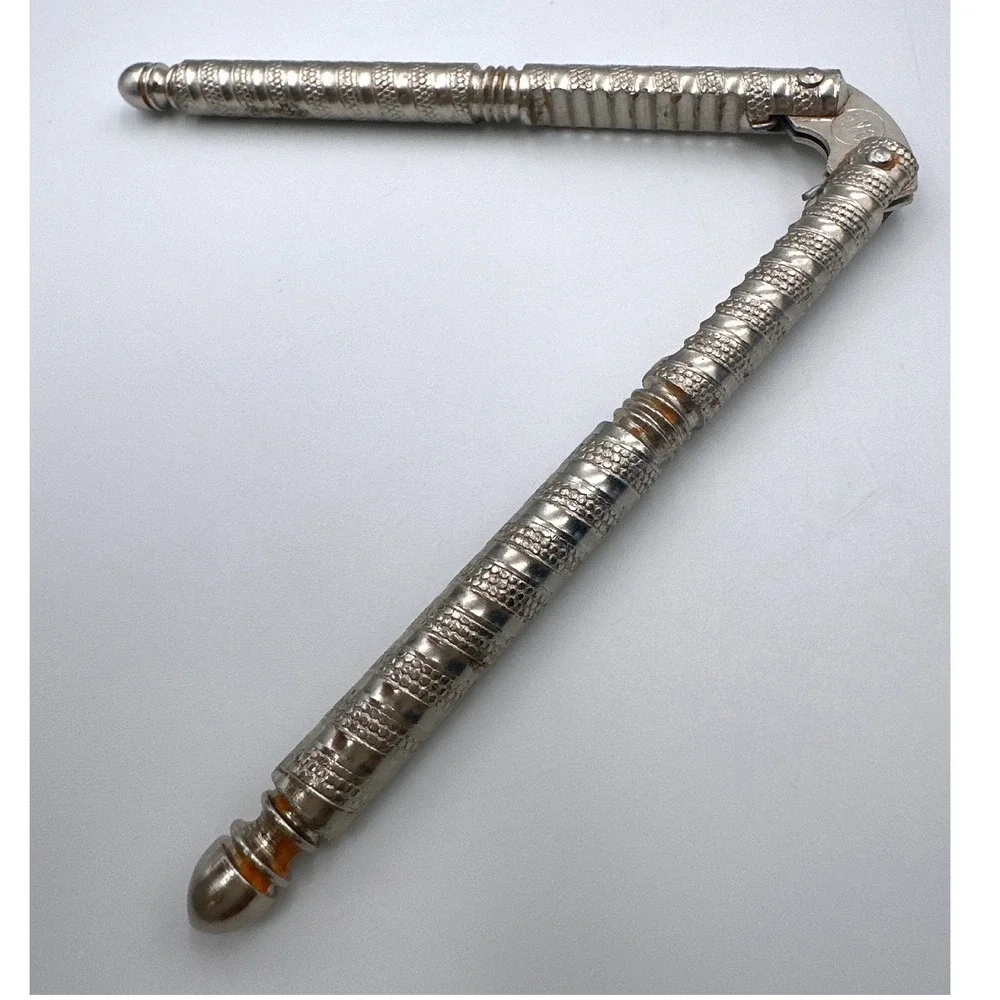 HMQ Metal Hand-Held Nut Cracker 5in Silver Tone Set of 2 Vintage 1940's & 50's